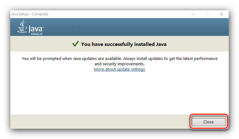 Завершение инсталляции Java Runtime для автоматического обновления драйверов для NVIDIA